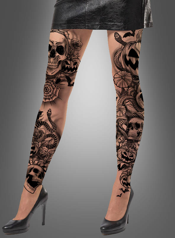 Tattoo leggings skull and pumpkins