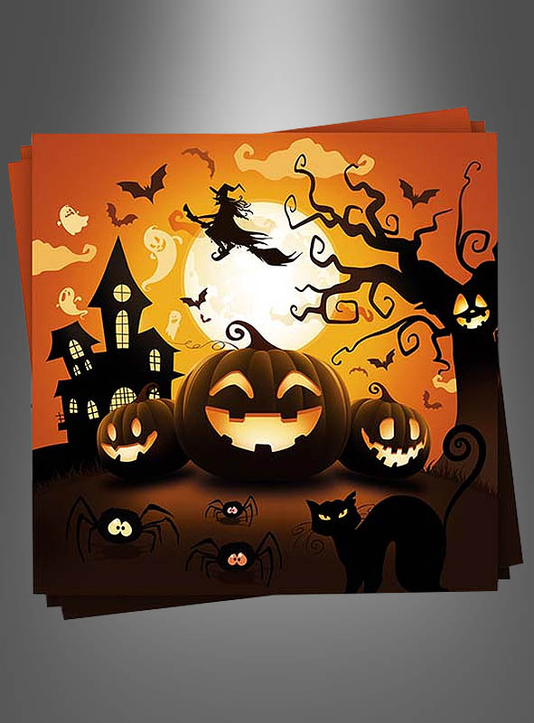 12 x Napkin Halloween Pumpkins 33x33cm