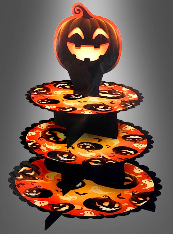 Halloween Etagere Kürbis 3-stöckig