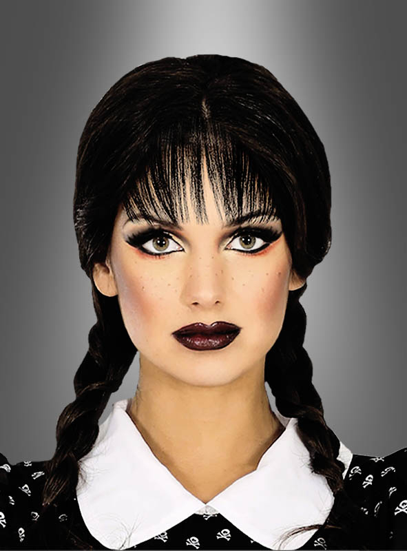 Black Wig with Braided Braids for Adults