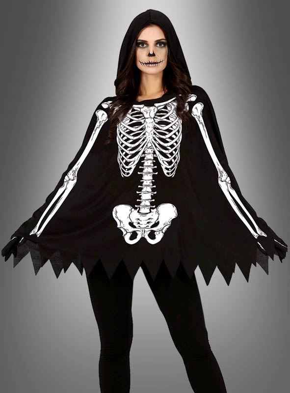 Skeleton Poncho Halloween Costume