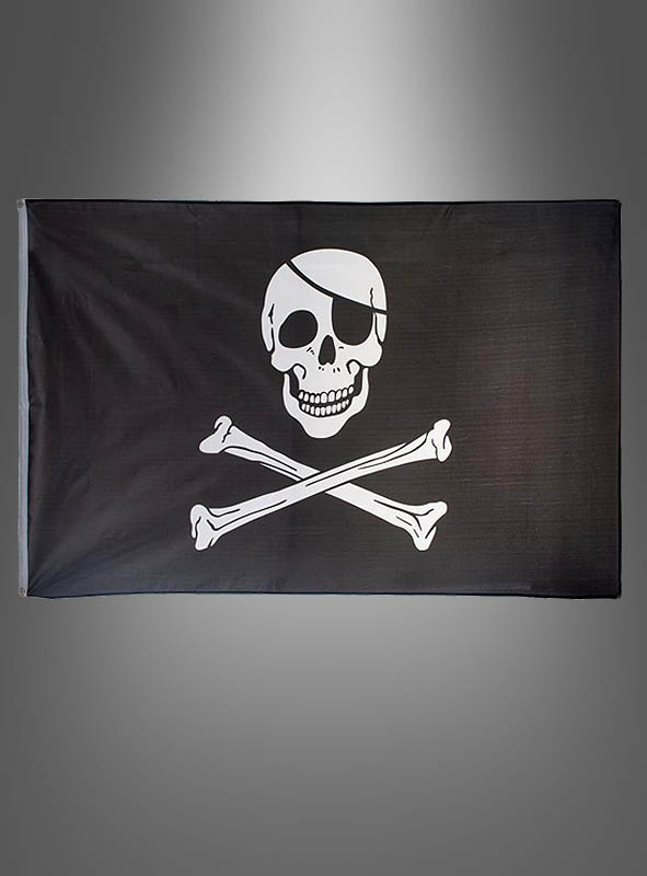 Piratenflagge mit Totenkopf und Ösen » Kostümpalast