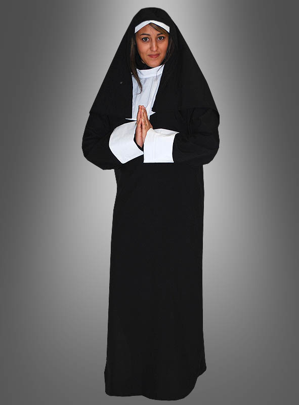 Nonne Kostüm Nonnengewand Nonnen Gewand Nonnenkleid Nonnenkostüm Schwarz L 44/46