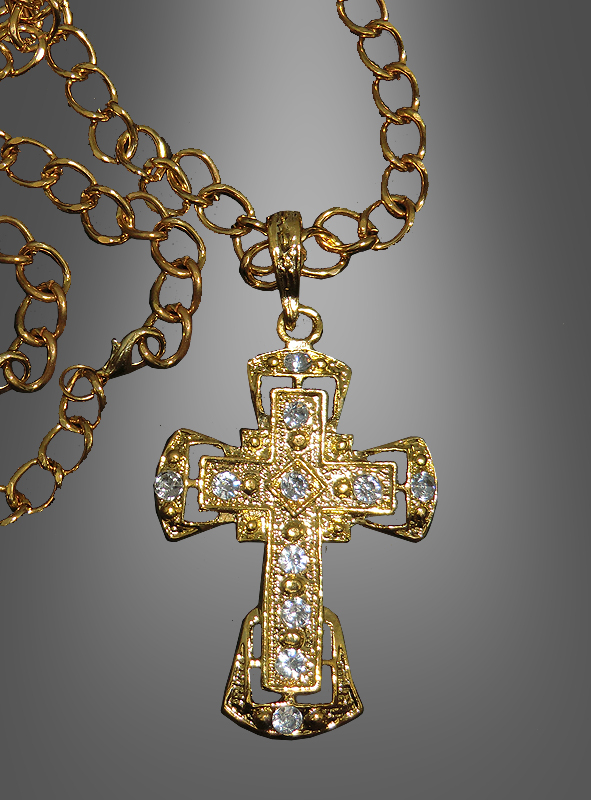 Golden Necklace with Cross