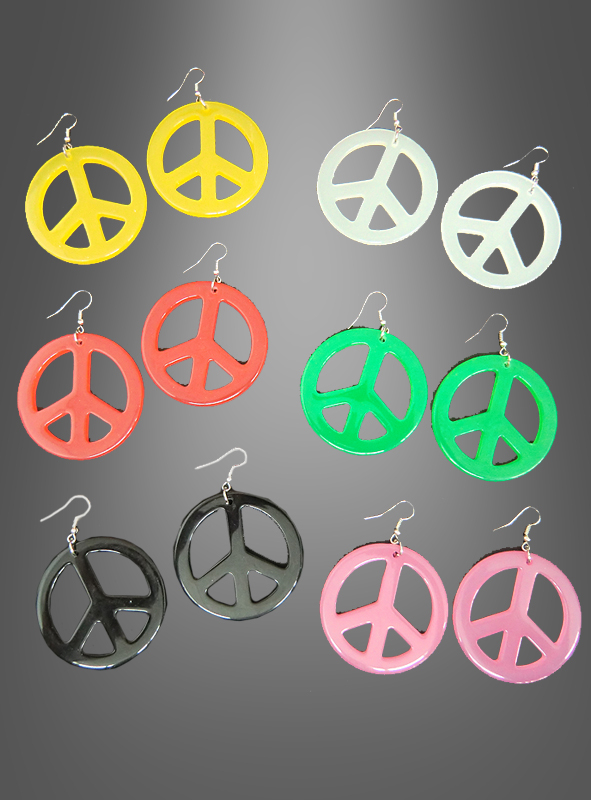Hippie Ohrringe Peace versch. Farben