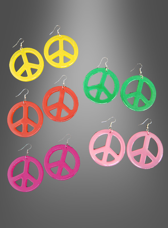 Hippie Ohrringe Peace versch. Farben