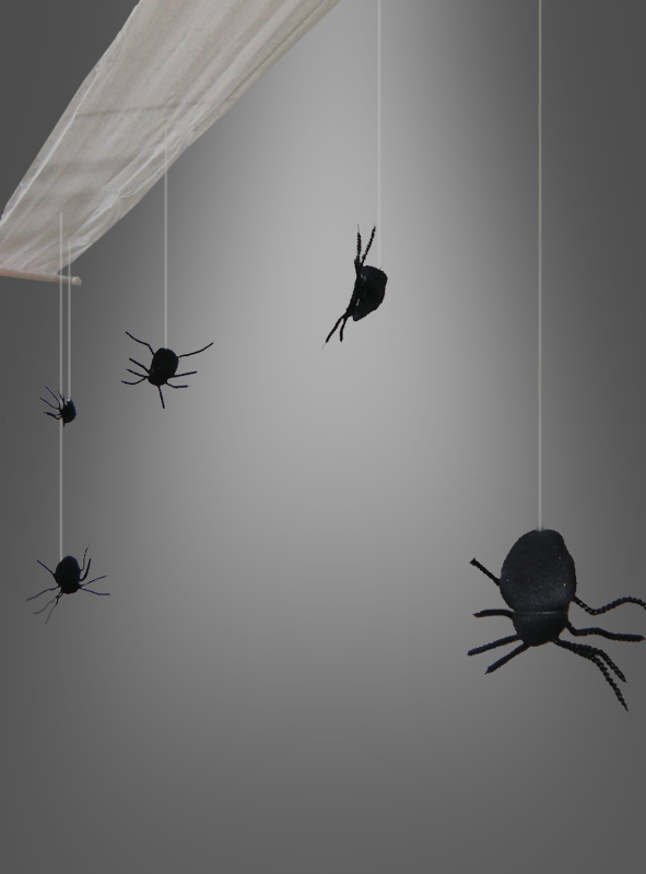 Hanging deco with spiders 310cm