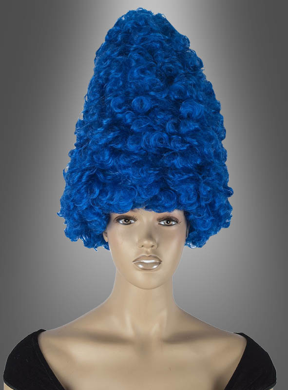 Marge Perücke Turmfrisur blau