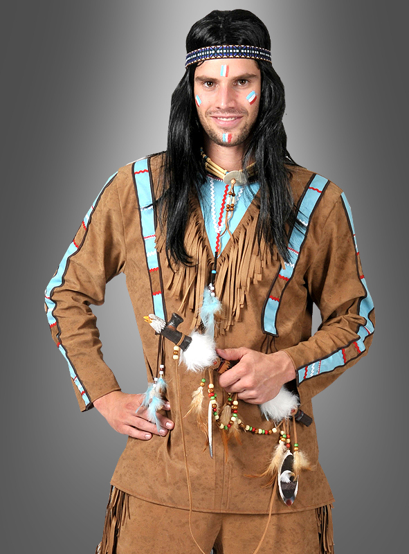 Herren Kostüm Indianer Häuptling Karneval Fasching THE