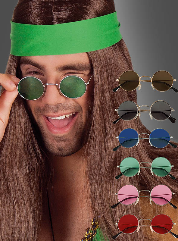 A513✪ 70er Jahre Glam Sonnenbrille Hippie Glitter Disco rot 