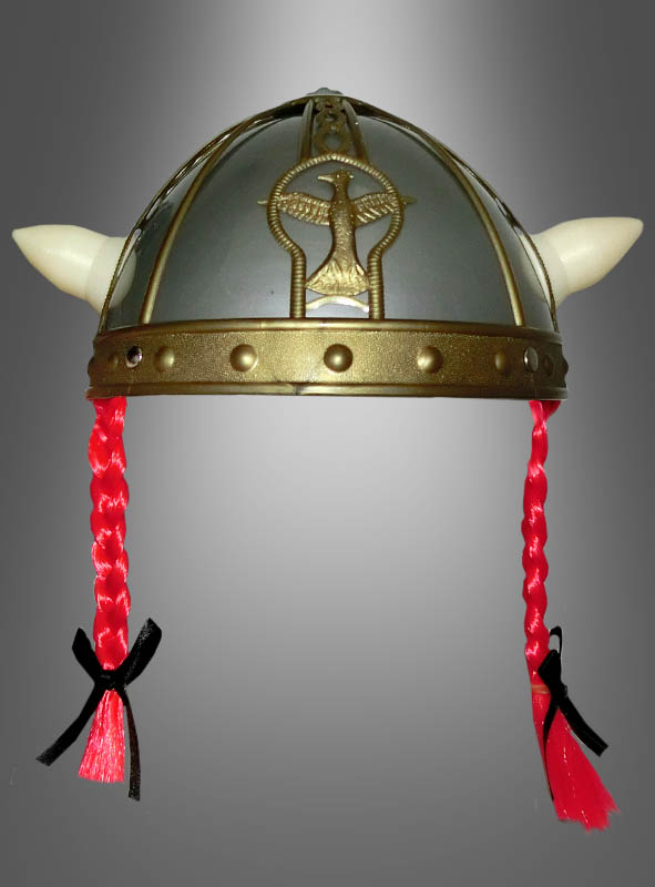 Gallier Helm mit Hörnern und Zöpfen