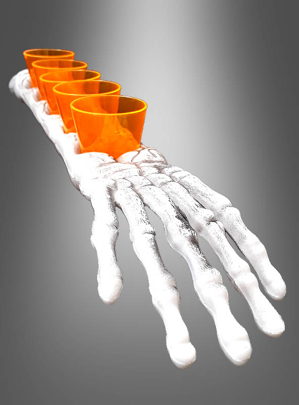 Shot Glasses with Skeleton Arm Tray