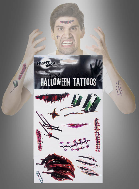 Halloween Narben Tattoo » Kostümpalast