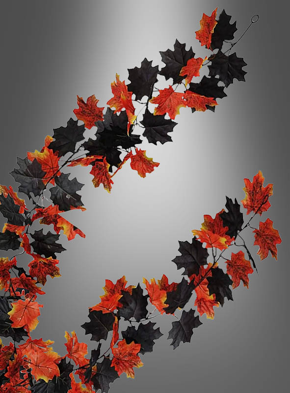 Autumn Leaves Garland 200cm orange black