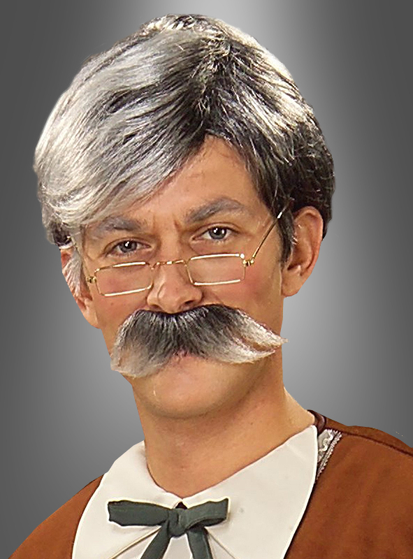 Gepetto Set Perücke und Bart grau