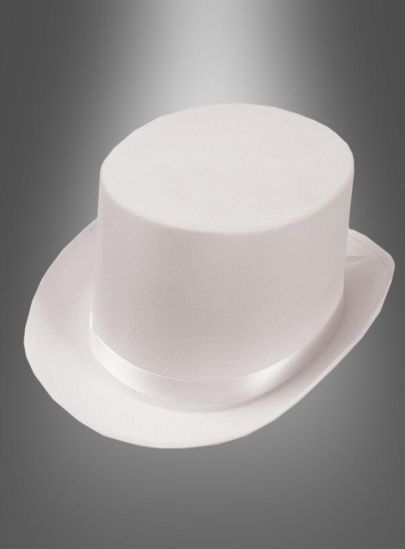 Satin top hat - white