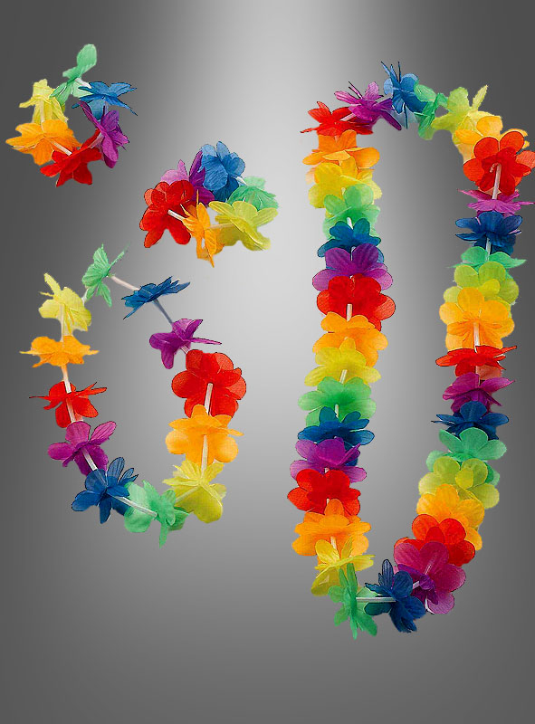 Regenbogen Hawaii Ketten Set