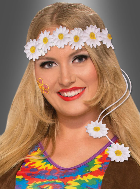 Blumen Haarband Hippie Kopfschmuck 60er Jahre Kopfband Flower Power Haarschmuck 