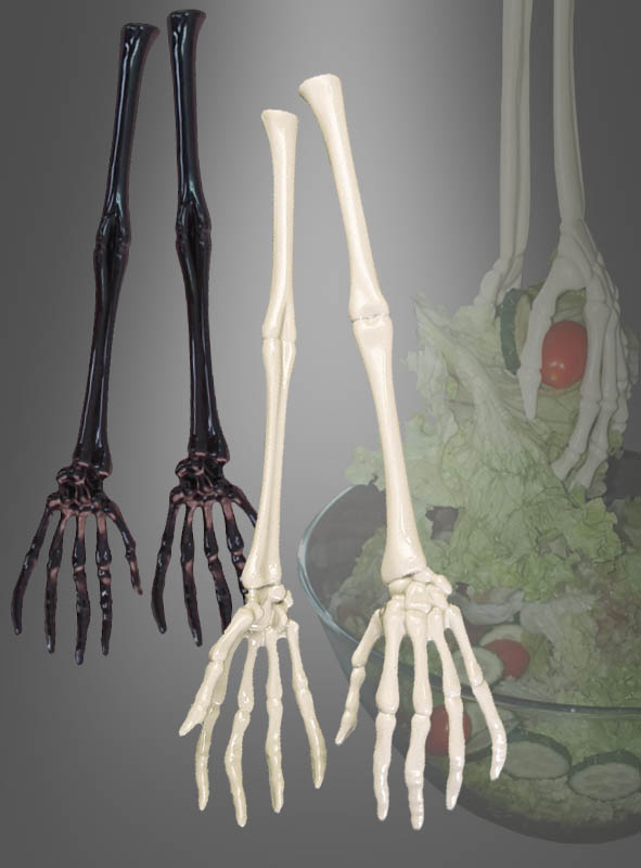 Salatbesteck Skeletthände