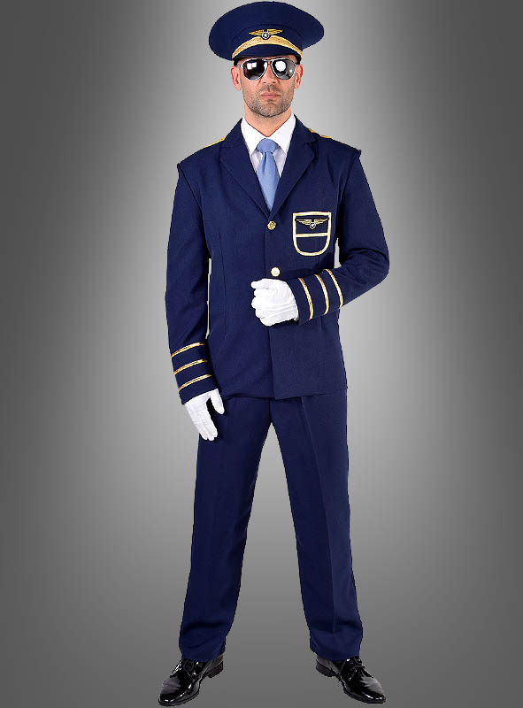Adult Airline Pilot Mens Fancy Dress Stag Party Costume Outfit SALE 