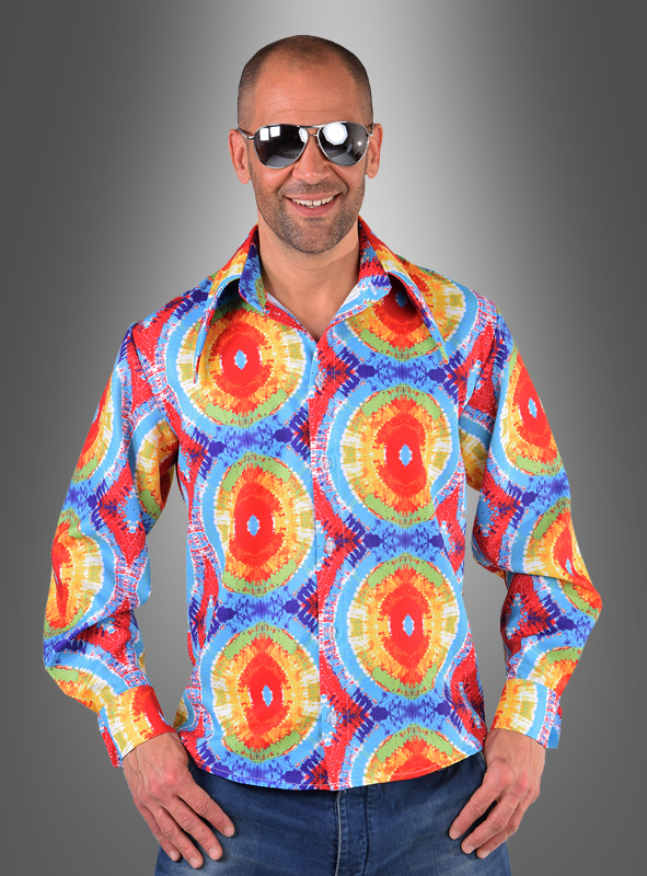 Bedankt Trend Kostuums Hippie Shirt Batik for Men » Kostümpalast.de