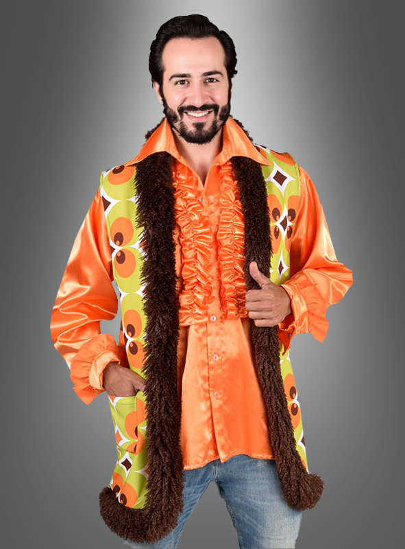 70s Retro Vest for Men greeen-brown