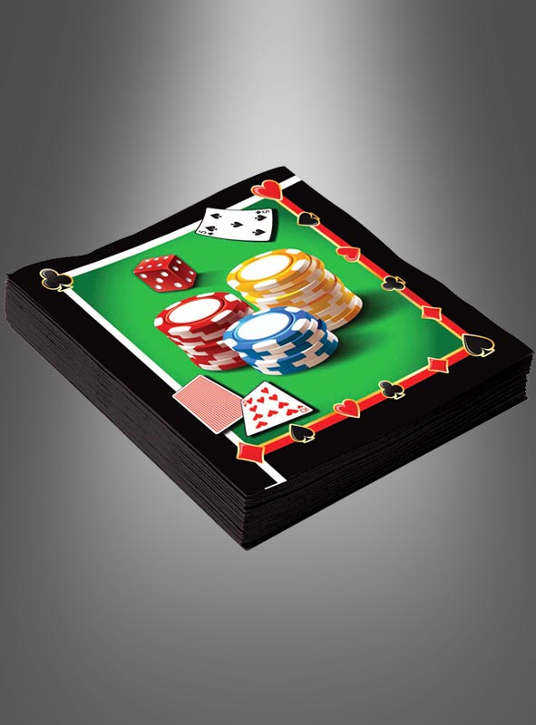 Casino Poker Chips Napkins 16 pcs