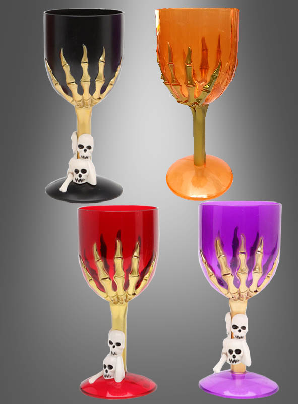 Halloween Wine Goblet Skeleton Hand