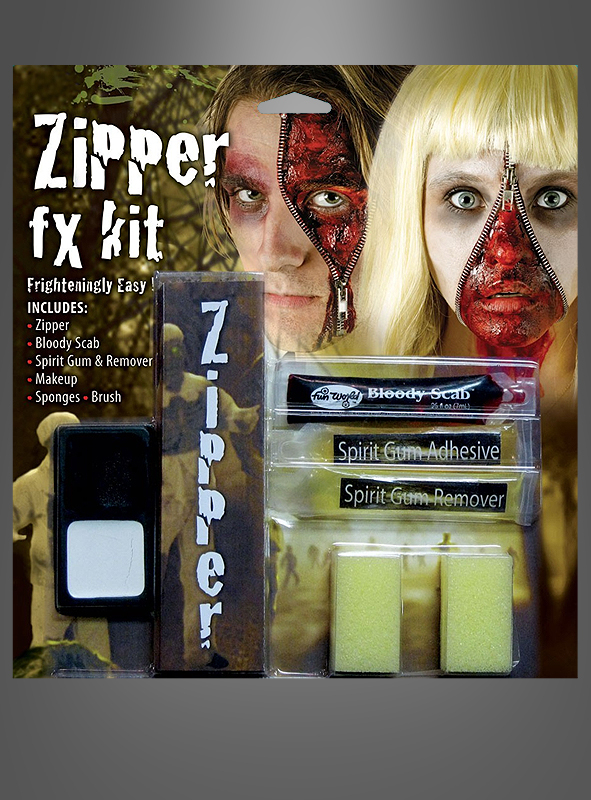 Zombie Schmink Set Horror Latex Schminke Kit Halloween Schminkset Grusel 