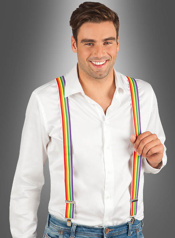 Hosenträger gestreift Regenbogen