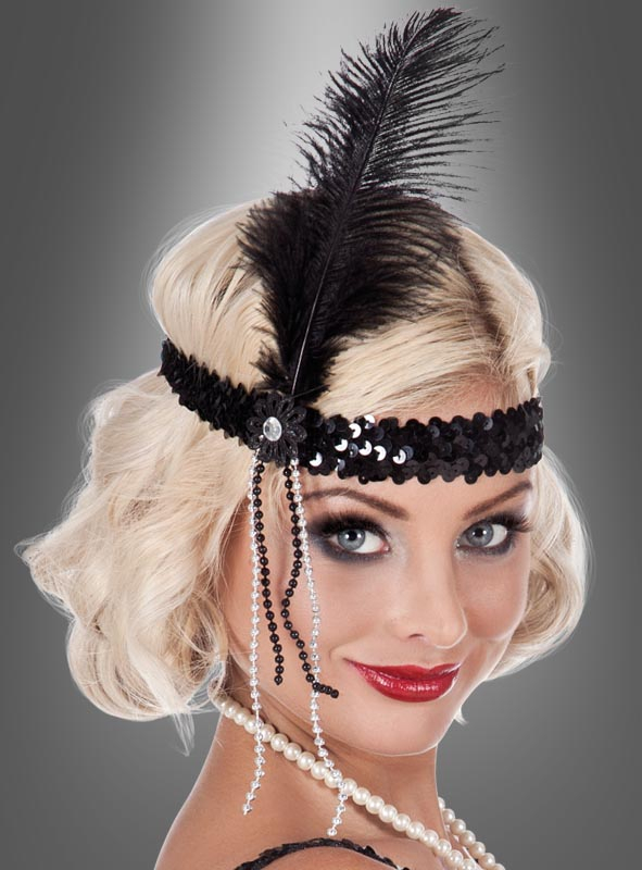 20er Jahre Charleston Haarband Kopfschmuck Haar Band Federschmuck Stirnband