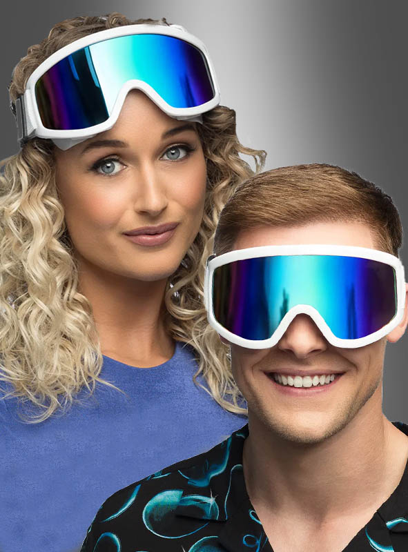 Skibrille weiss für Karneval