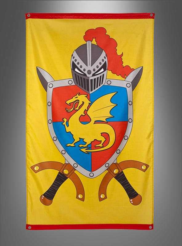 Riesige Fahne 150x90cm Ritter und Drachen