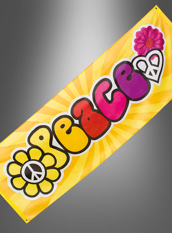 Riesiges Banner 220x74cm Hippie Peace