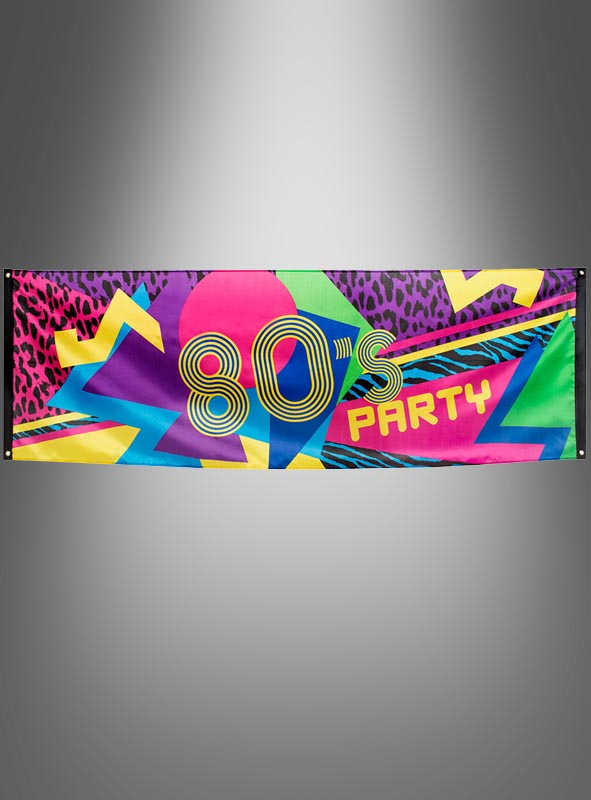 80er Jahre Party Banner Disco Fever Spruchband Fahne Stoffbanner Dekobanner Deko 
