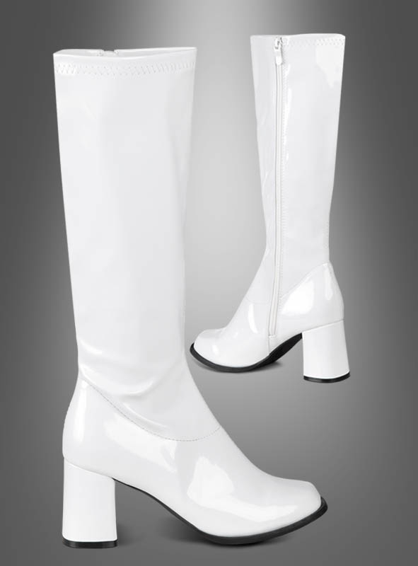 Lackstiefel weiß für Damen