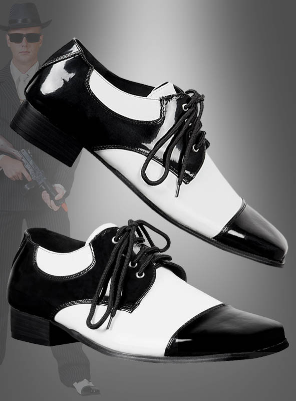 Mafia Gangster Shoes Adult black and white for Men