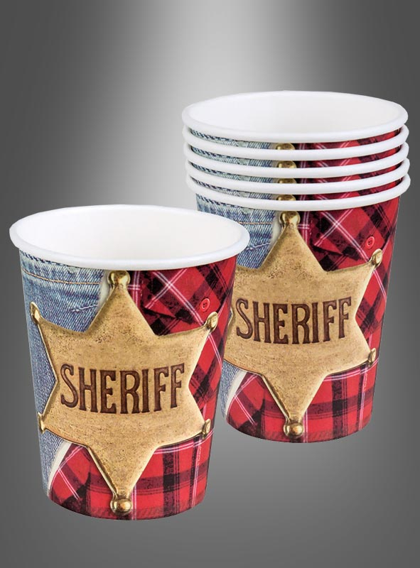 Paper Cups Wild West Sheriff 6 pcs.