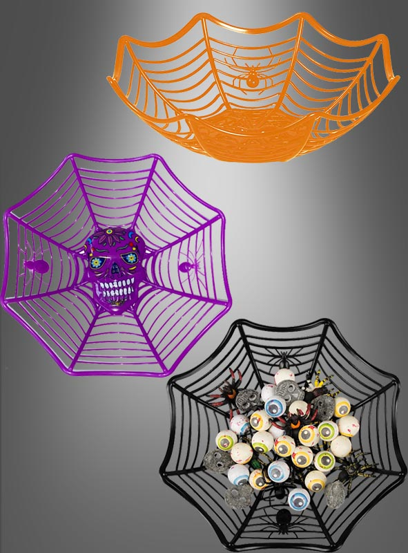 Spinnennetz Dekoschale Halloween 27 cm