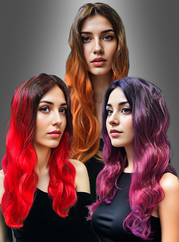 Long curly Wig two-coloured