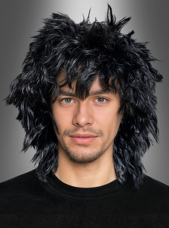 Black Rockstar 80s Wig half length Kostumpalast