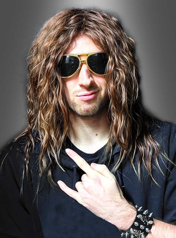 80er Rocker Perücke braun