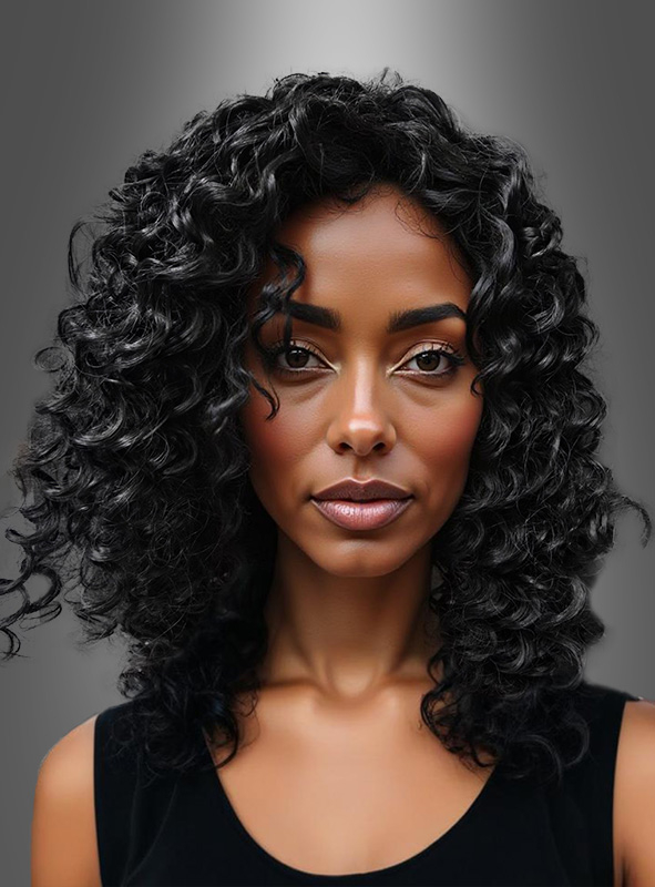 Afro Lockenperücke schwarz Charly