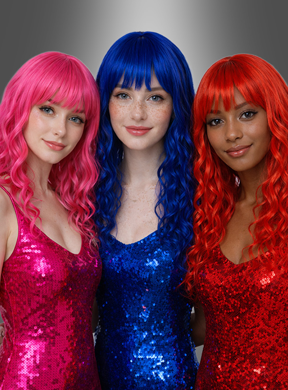 Womans Wig with Waves Feline colorful