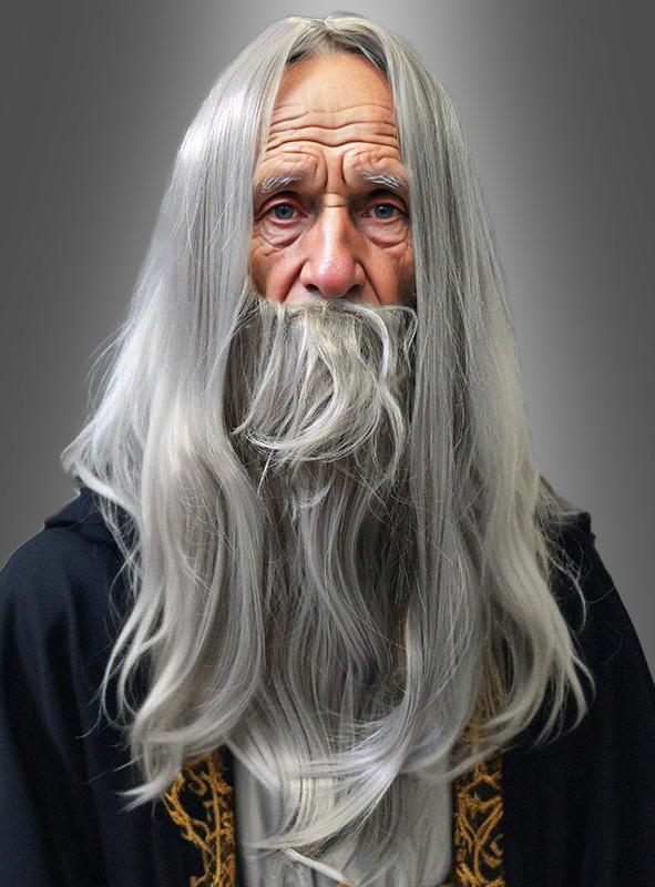 Wig and Beard Set Merlin Wizard