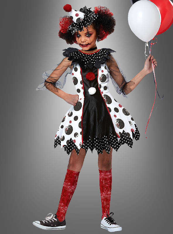 Karneval Kinder Kostüm Clown Girl Kleid verkleiden 
