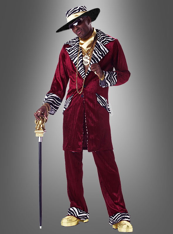 Cool Pimp Daddy Costume wine-red