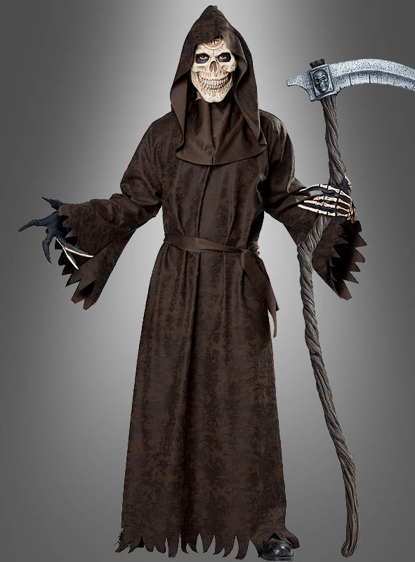 Horror Kostüm Halloween Kinderkostüm Sensenmann Leuchtendes Skelett Tod Outfit