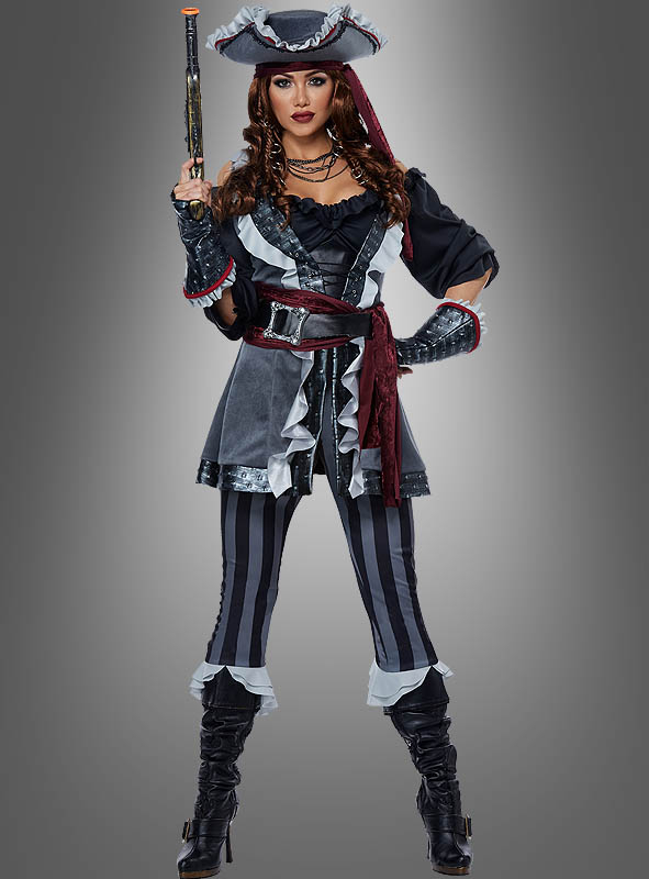 Orlob Freibeuterin Leder Piratin Damen Kostüm Mantel Karneval Fasching Pirat 