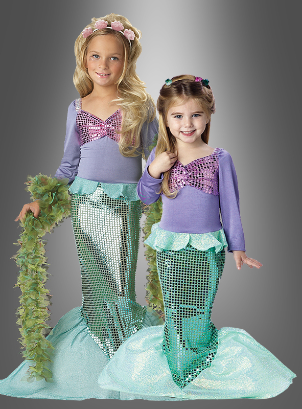 Karneval Kinder Kostüm Meerjungfrau Nixe Kleid verkleiden 